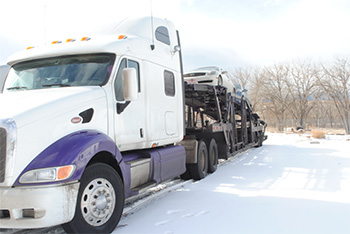 Semi in the Snow