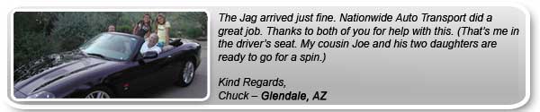 Automobile Transport Testimonial from Arizona